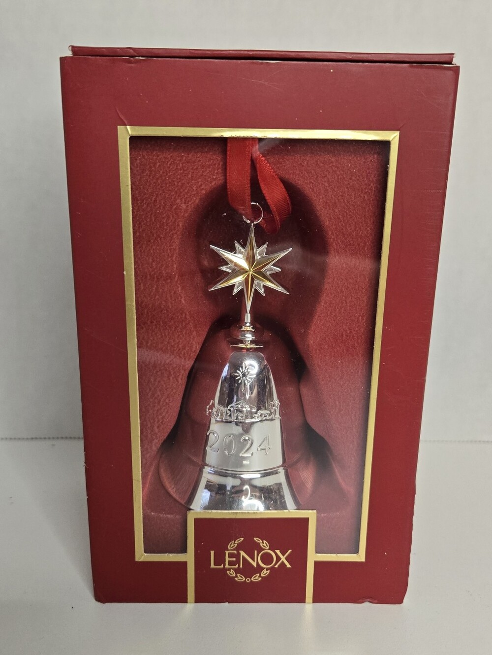 Lenox 2024 Annual Silverplate Musical Bell Ornament 896168 "Silent Night"